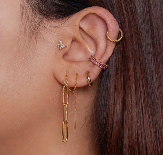 Pave Butterfly Stud in ear