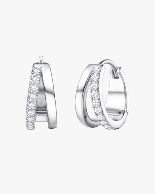 Minimalist stainless steel ear hoops for everyday wear in silver