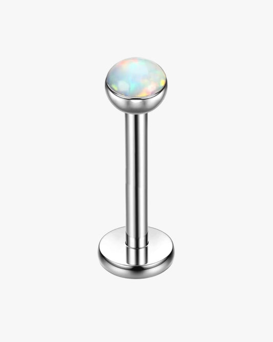 A single Miraea Opal Stud earring with a gold-colored mount and an opal-coated sphere at the top.