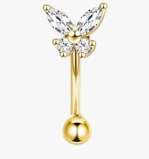 Curved barbells for eyebrow and cartilage piercings