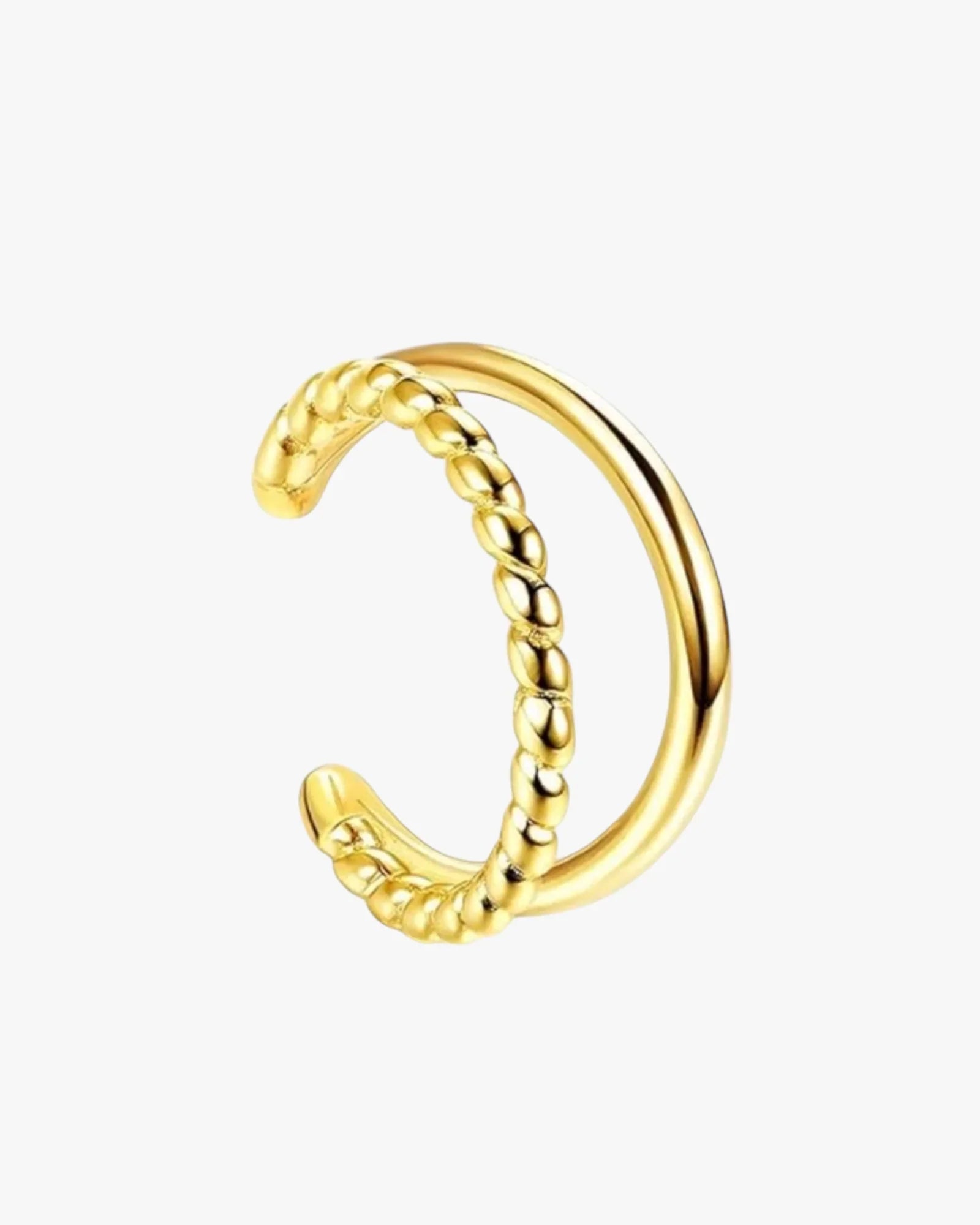 Gold ear cuff earring for cartilage and helix styling