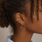 18K PVD Gold Baguette Crystal Ear Cuff in ear
