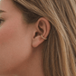 18K PVD Gold Beaded Ear Cuff on a model 