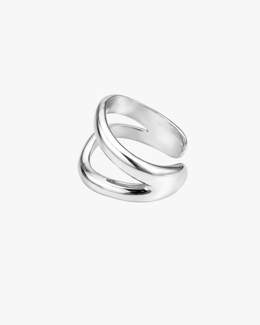 18K PVD Gold Double Wave Ear Cuff – Cascade