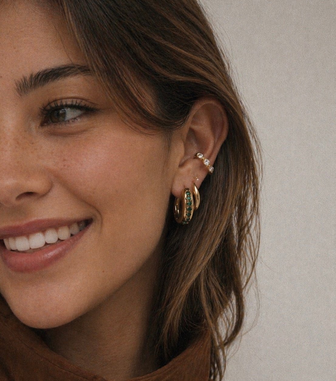 18K PVD Gold Marquise Crystal Ear Cuff – Lyra