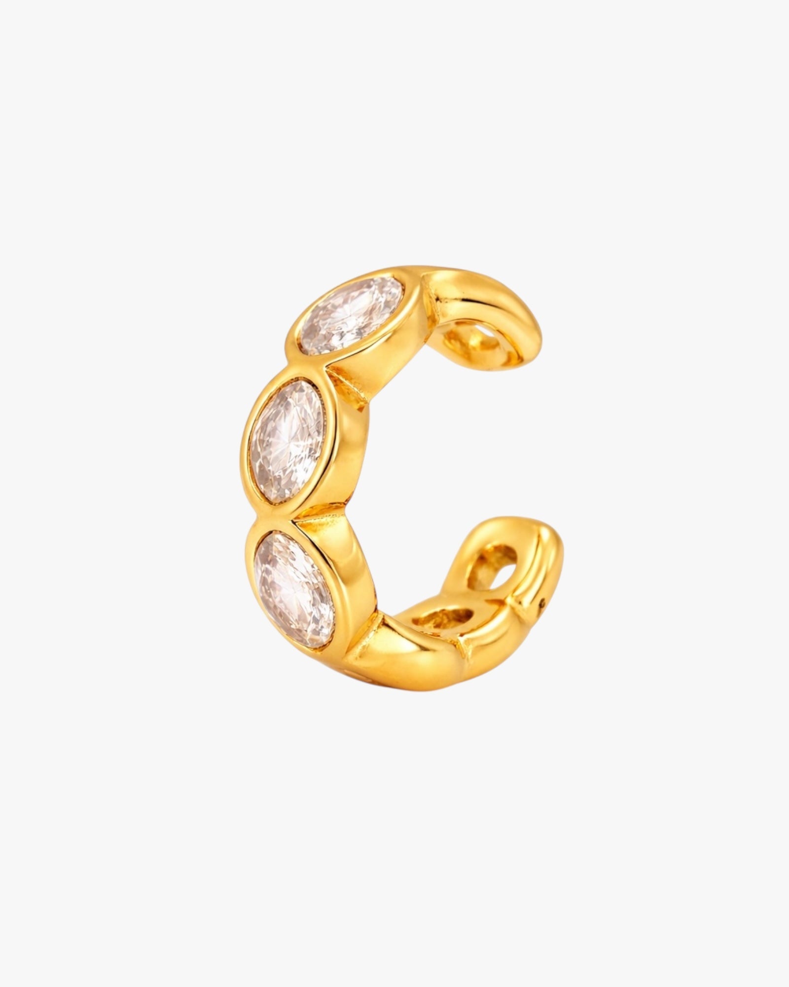 18K PVD Gold Marquise Crystal Ear Cuff – Lyra