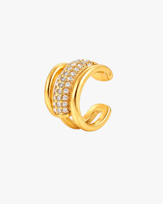18K PVD Gold Pavé Ear Cuff – Nova