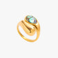 18K PVD Gold Plated Abalone Signet Ring – Maris