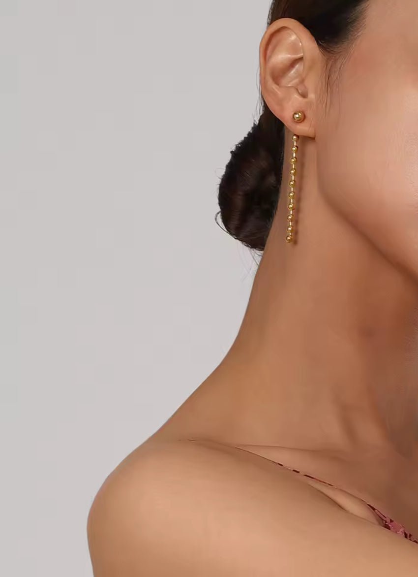 18K PVD Gold Plated Beaded Drop Earrings – Selora