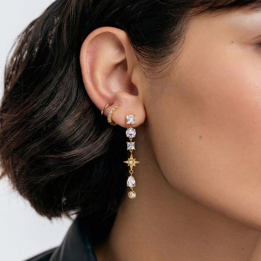 18K PVD Gold Plated Celestial Drop Earrings – Velora