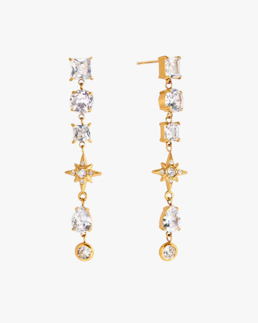 18K PVD Gold Plated Celestial Drop Earrings – Velora