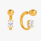 18K PVD Gold Plated Crystal Clip - On Hoop Earrings – Aurelle