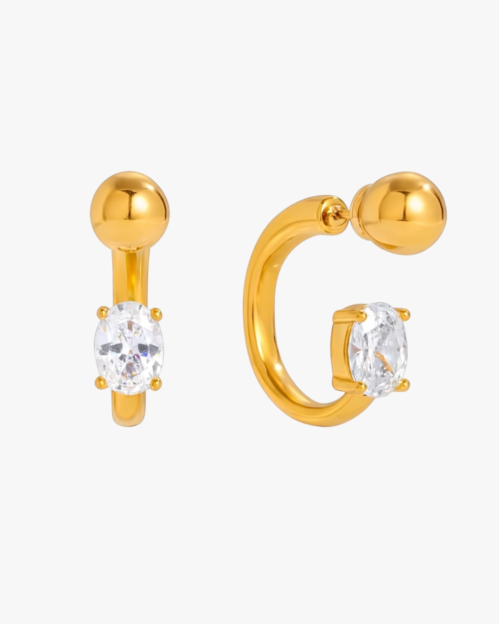 18K PVD Gold Plated Crystal Clip - On Hoop Earrings – Aurelle