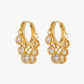 18K PVD Gold Plated Crystal Cluster Hoop Earrings – Elvara