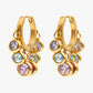 18K PVD Gold Plated Crystal Cluster Hoop Earrings – Elvara