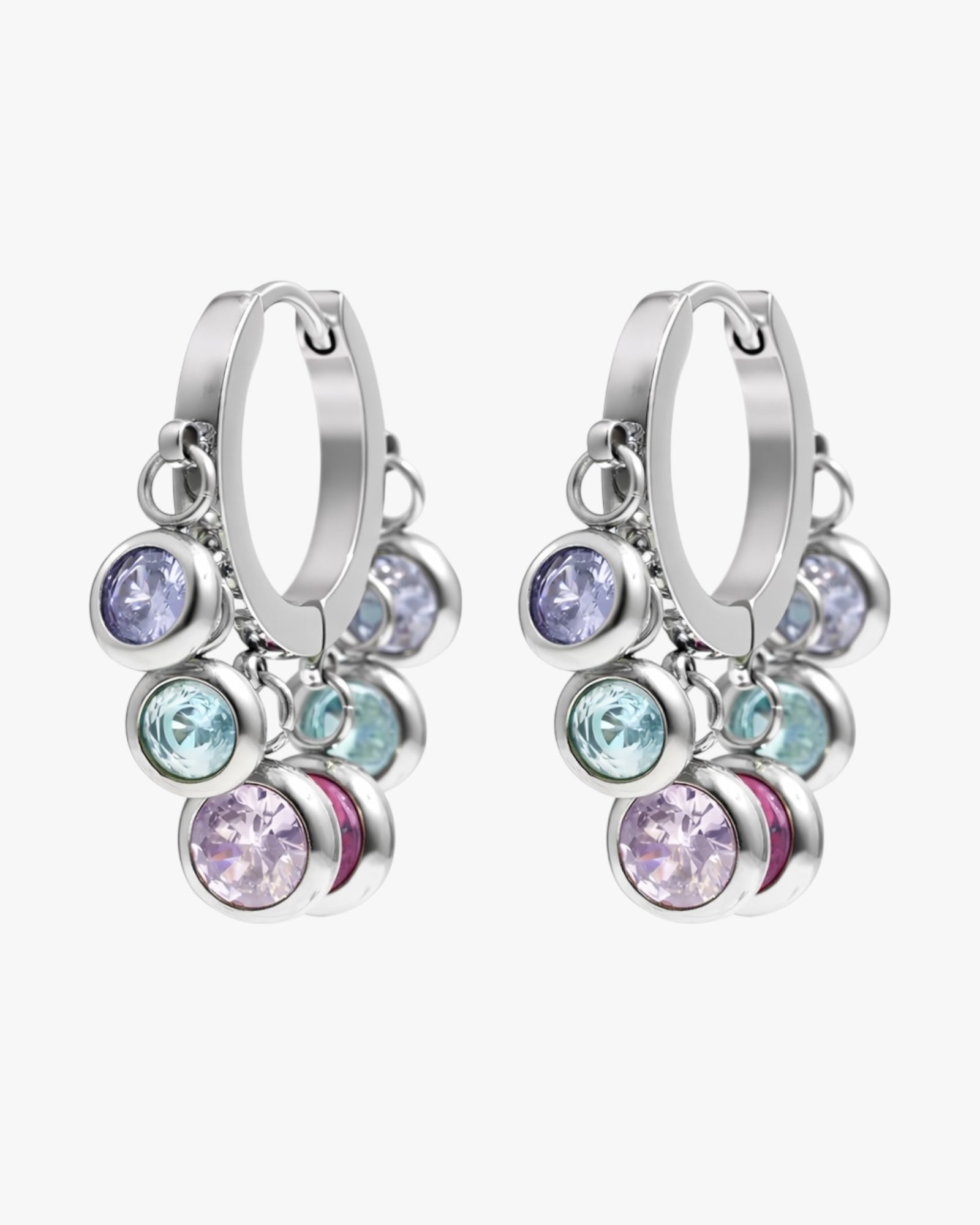 18K PVD Gold Plated Crystal Cluster Hoop Earrings – Elvara