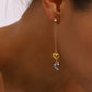 18K PVD Gold Plated Double Heart Chain Earrings – Valena