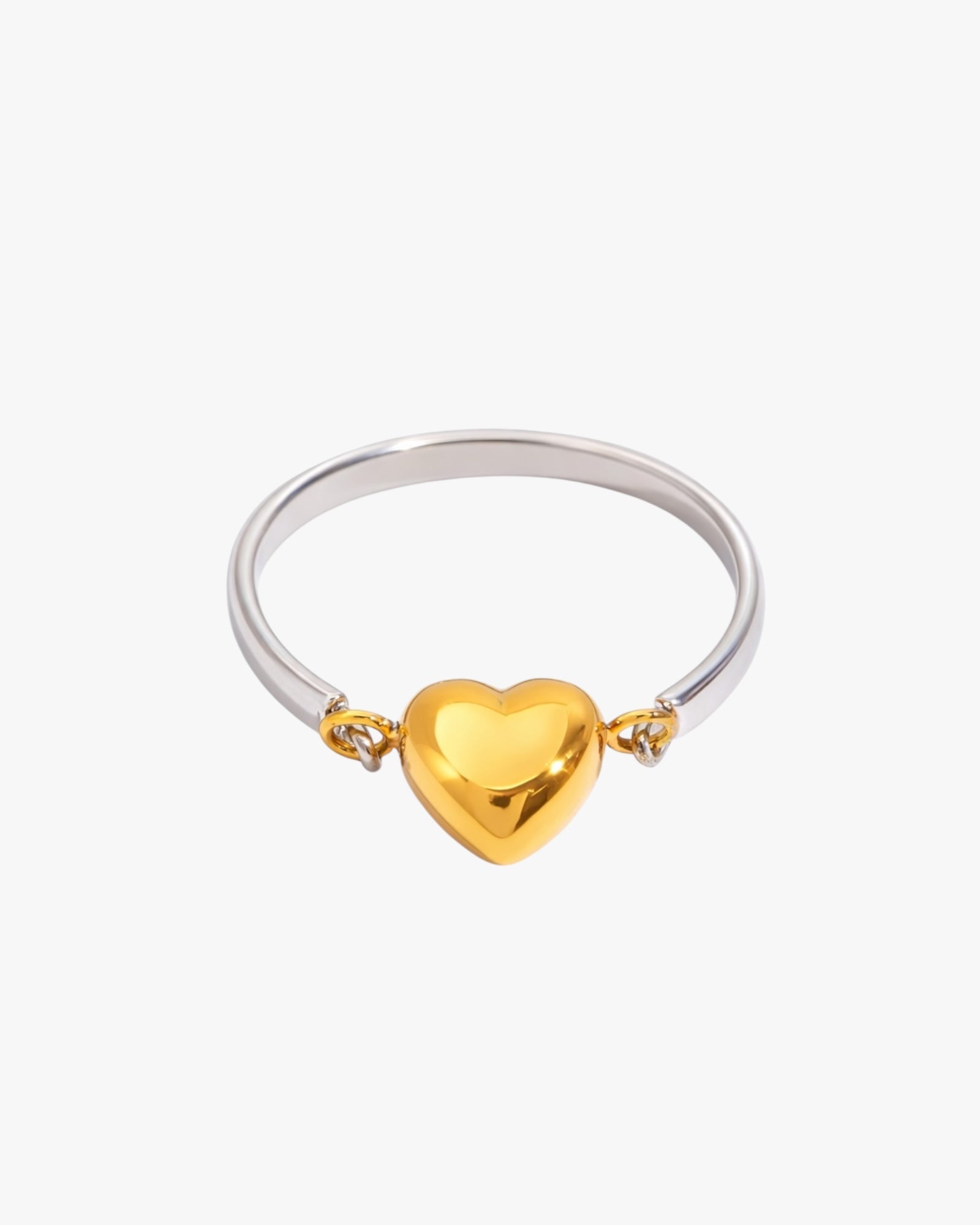 18K PVD Gold Plated Floating Heart Ring – Amoura