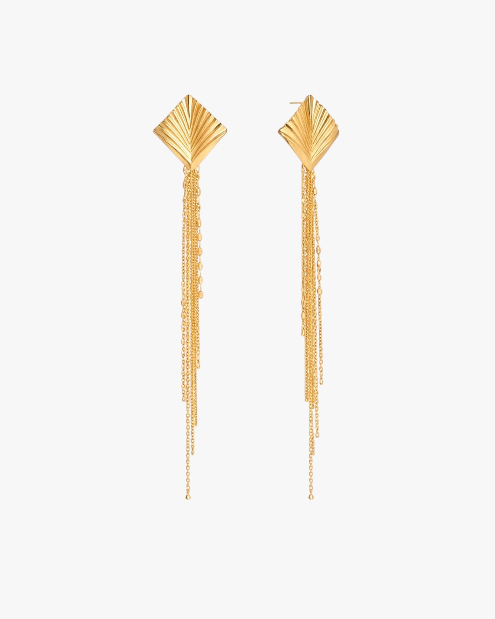 18K PVD Gold Plated Fringe Tassel Earrings – Valira