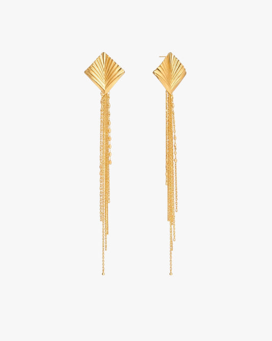18K PVD Gold Plated Fringe Tassel Earrings – Valira