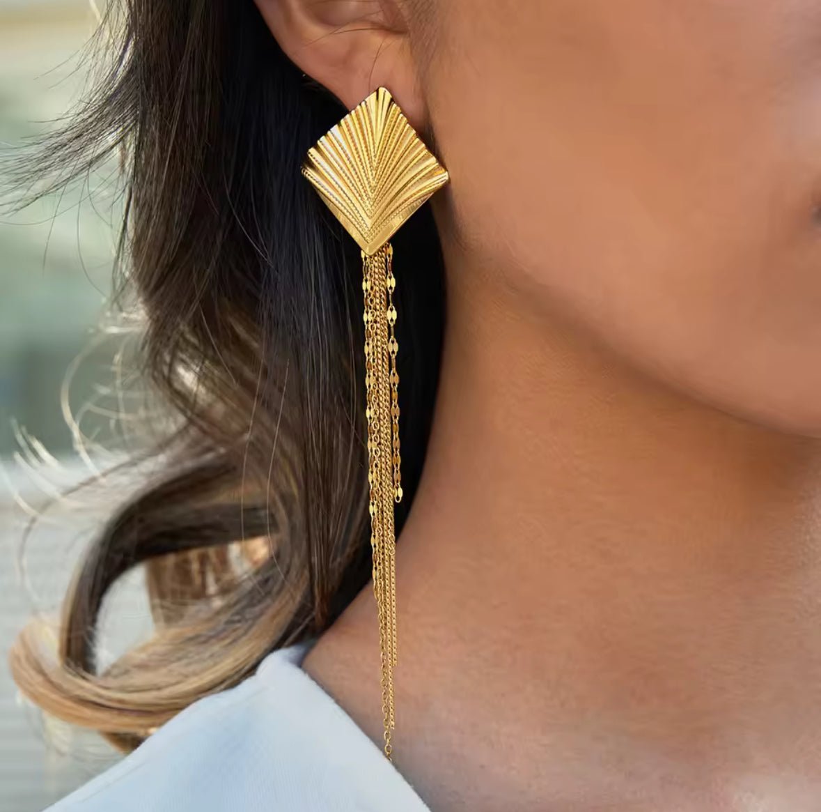 18K PVD Gold Plated Fringe Tassel Earrings – Valira