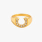 18K PVD Gold Plated Horseshoe Zirconia Ring – Aurelle