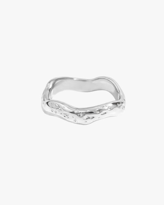 18K PVD Gold Plated Organic Wave Ring – Solenne