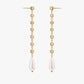 18K PVD Gold Plated Pearl Drop Chain Earrings – Elowen