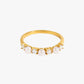 18K PVD Gold Plated Pearl & Zirconia Ring – Marivelle