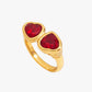 18K PVD Gold Plated Red Heart Gemstone Ring – Valora