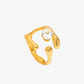 18K PVD Gold Plated Sculptural Zirconia Ring – Elaris