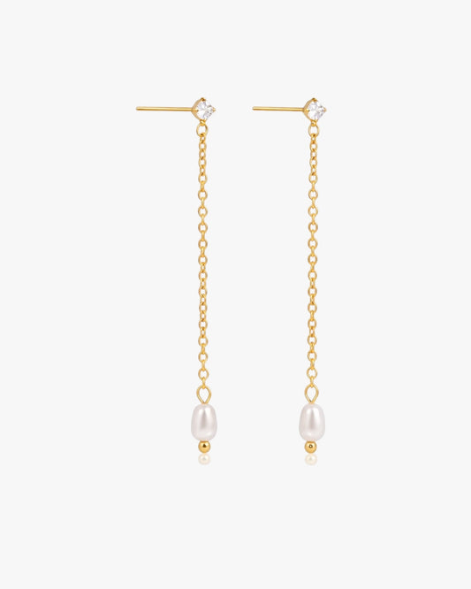 18K PVD Gold Plated Threader Chain Earrings – Elara