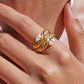 18K PVD Gold Plated Twisted Crystal Ring – Elira