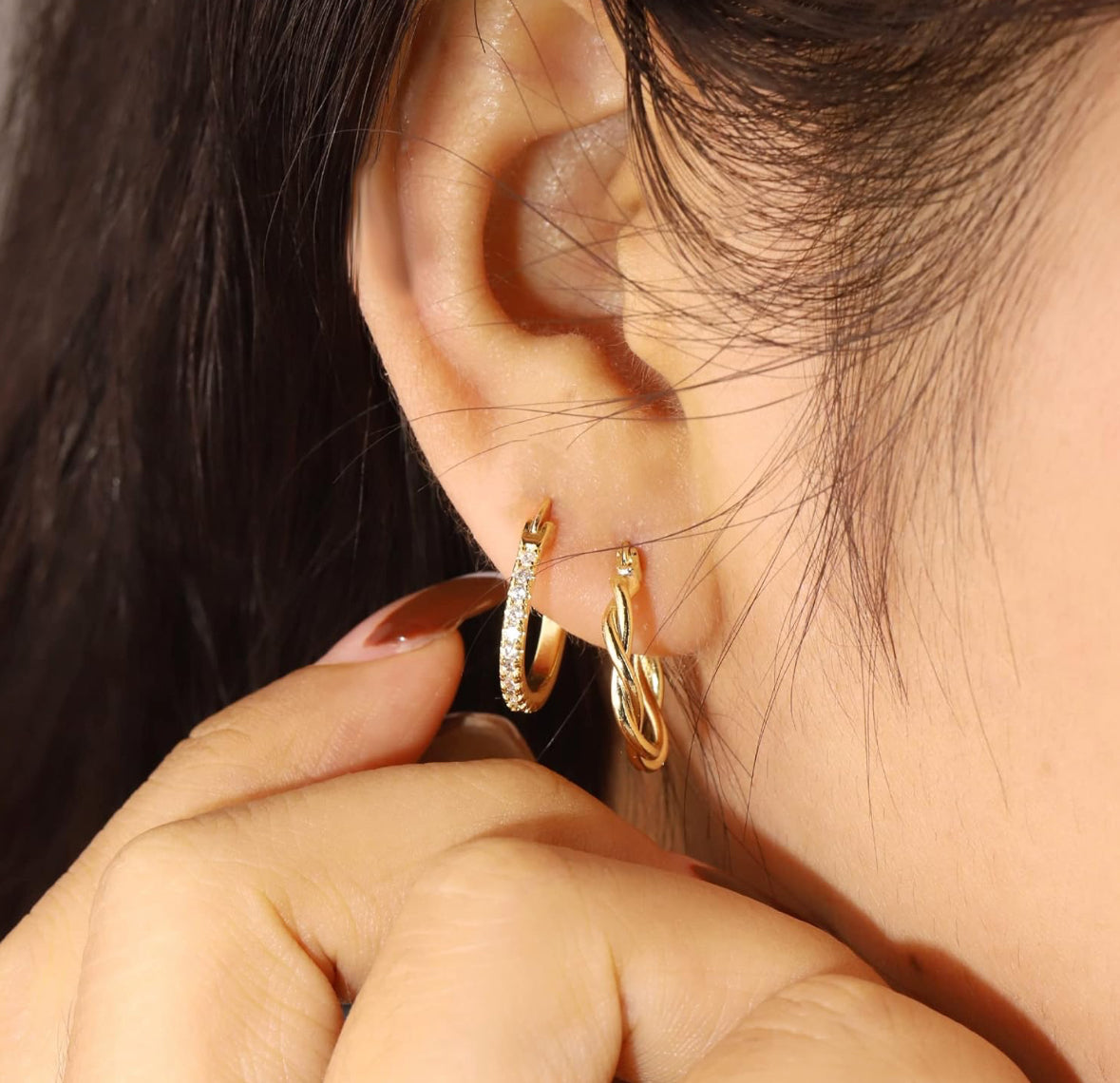 Gold Plated Clasp Hoops - My Earscapes