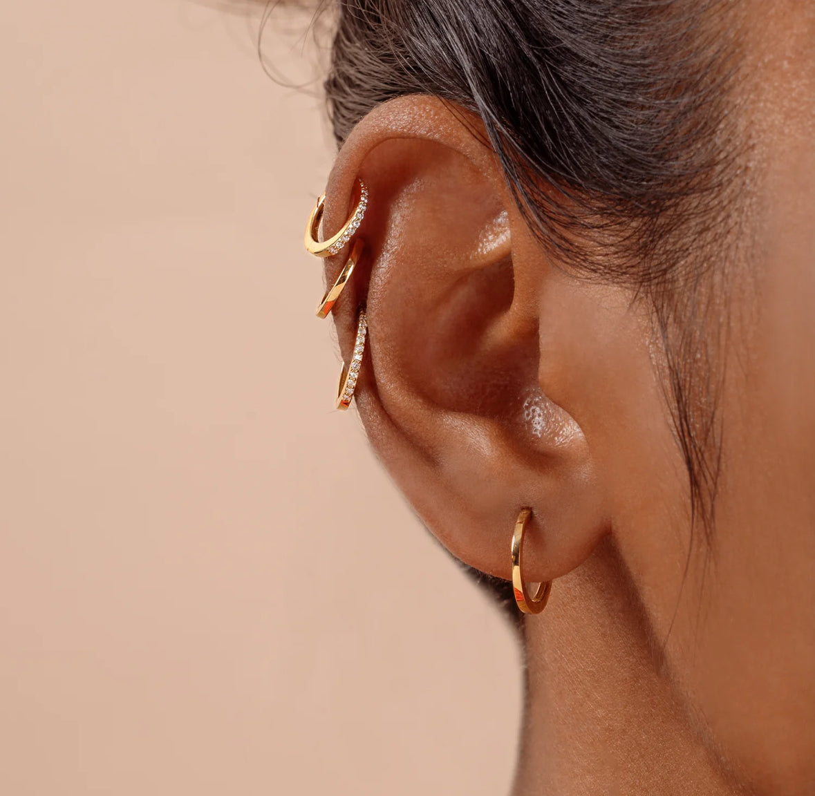 Stainless steel hoop earrings with modern minimalist design