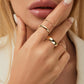 stainless steel gold filled rings stacked on hands
