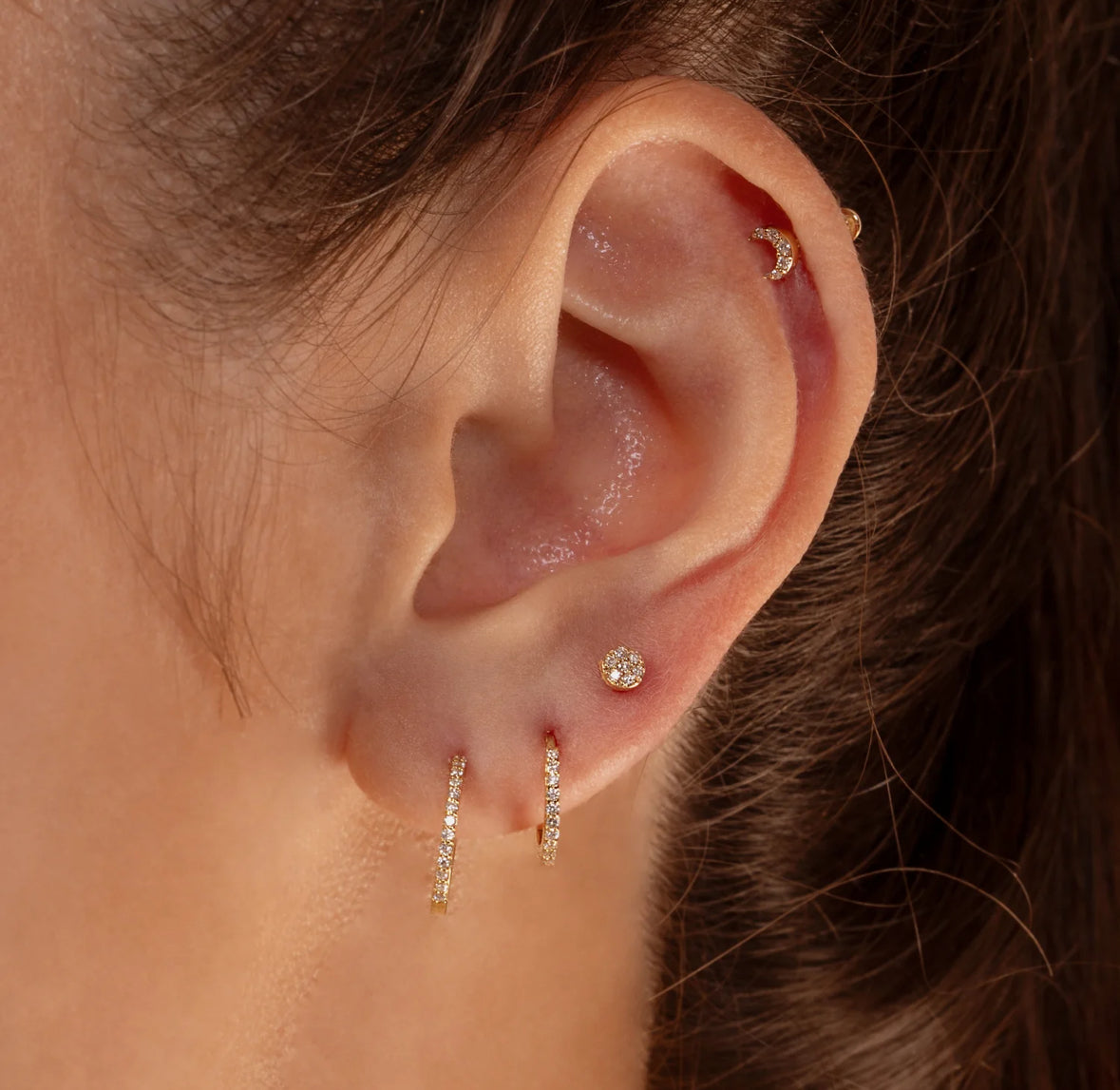 Stainless steel hoop earrings with modern minimalist design