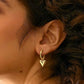 Stainless steel hoop earrings with modern minimalist design in ear 
