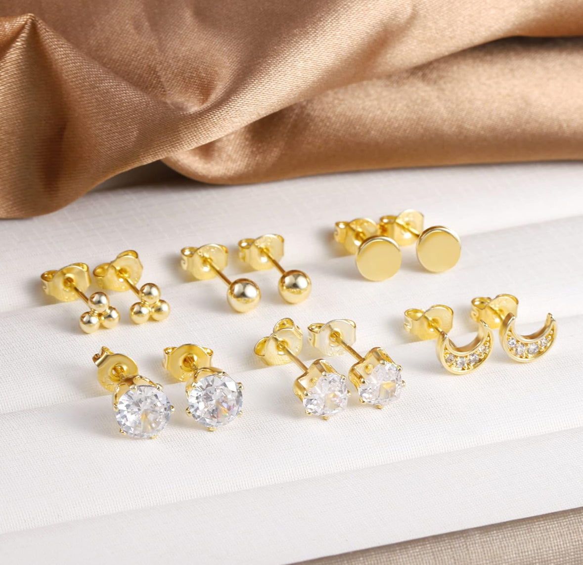 Gold Plated Heart Pave Studs - My Earscapes