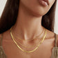 Three different lengths of stainless steel necklaces, with the widest one measuring 4mm in width and varying lengths of 36cm, 41.5cm, and 46cm.