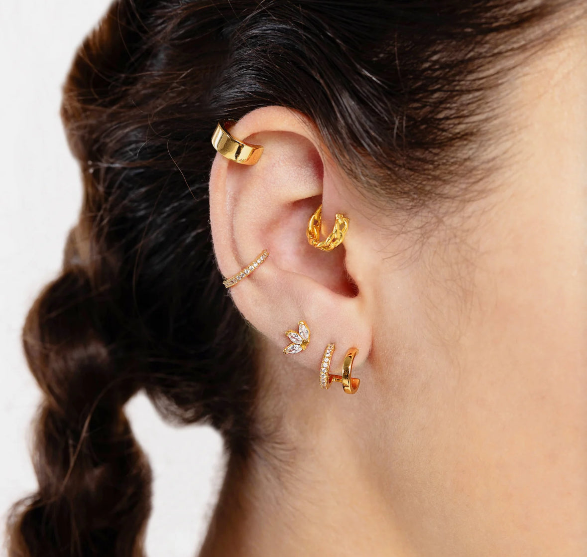 Gold Plated Chain Hoops - My Earscapes