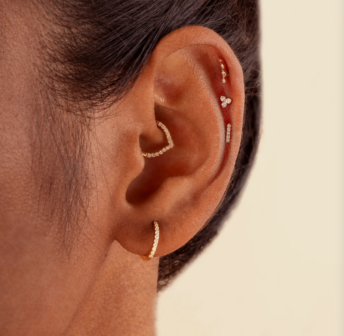 316L surgical steel rose gold stud for sensitive ears, simple ear jewelry