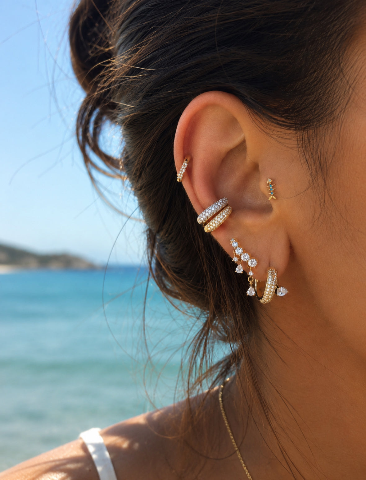 Little Catch Fishbone Stud
 Flatback Stud – Gold Plated