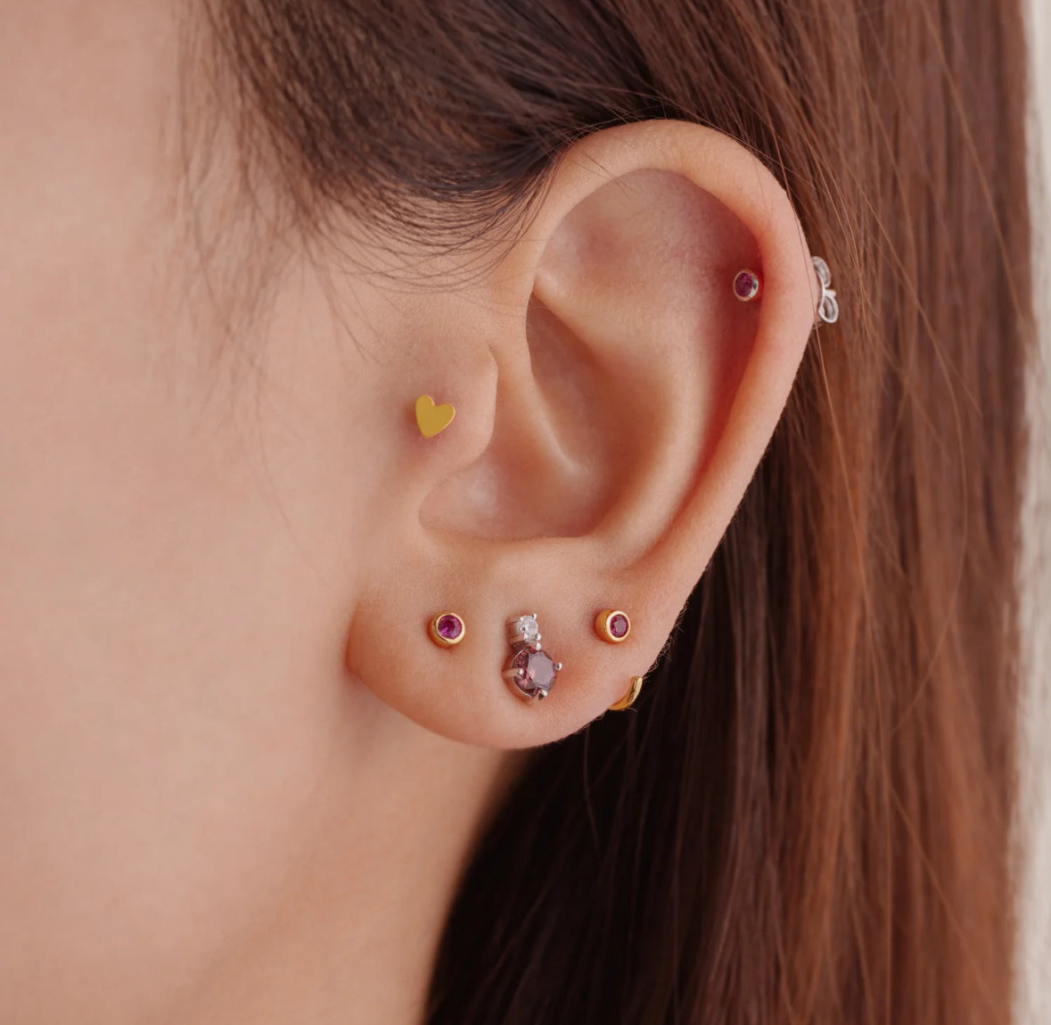 Gold Heart Stud - My Earscapes