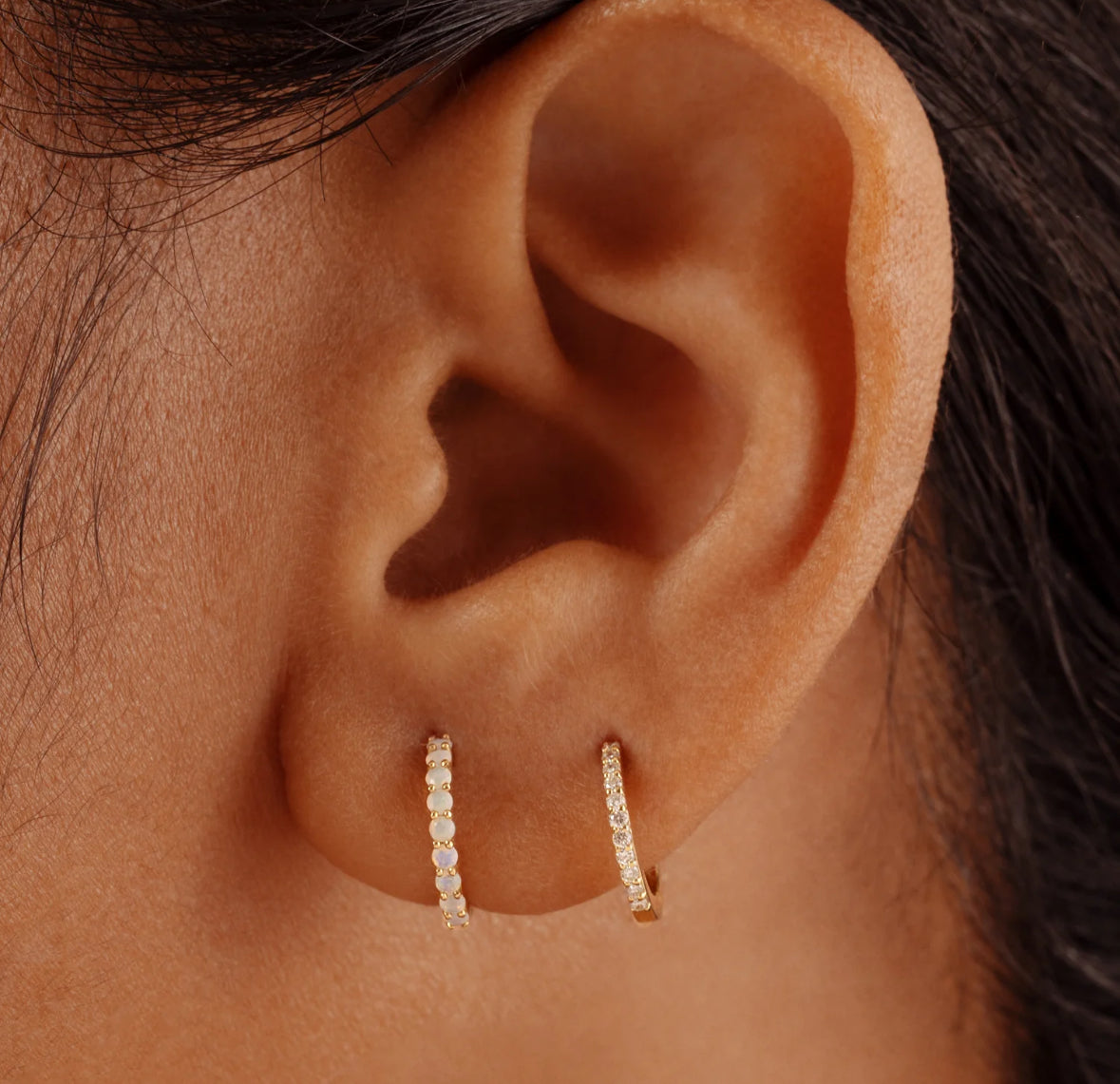 Stainless steel hoop earrings with modern minimalist design