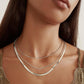 Three different lengths of stainless steel necklaces, with the widest one measuring 4mm in width and varying lengths of 36cm, 41.5cm, and 46cm.