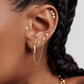 A single gold-colored stud earring with a bar diameter of 0.8mm and length of 6mm, designed for piercings styled in ear