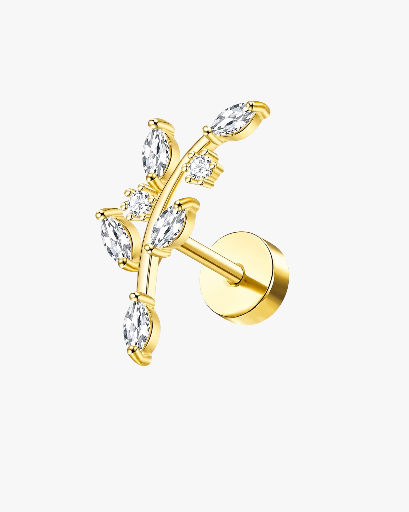 Branch Stud – Minimal Flat Back Cartilage Piercing