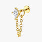 Étoile Gold Marquise Chain Flat Back Labret Stud | Piercing Jewelry