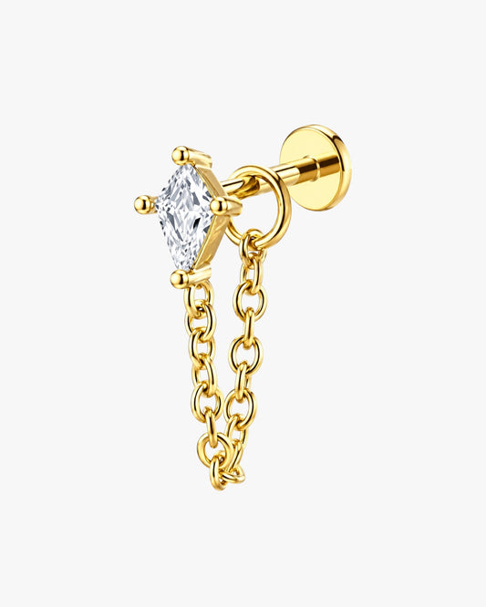 Étoile Gold Marquise Chain Flat Back Labret Stud | Piercing Jewelry